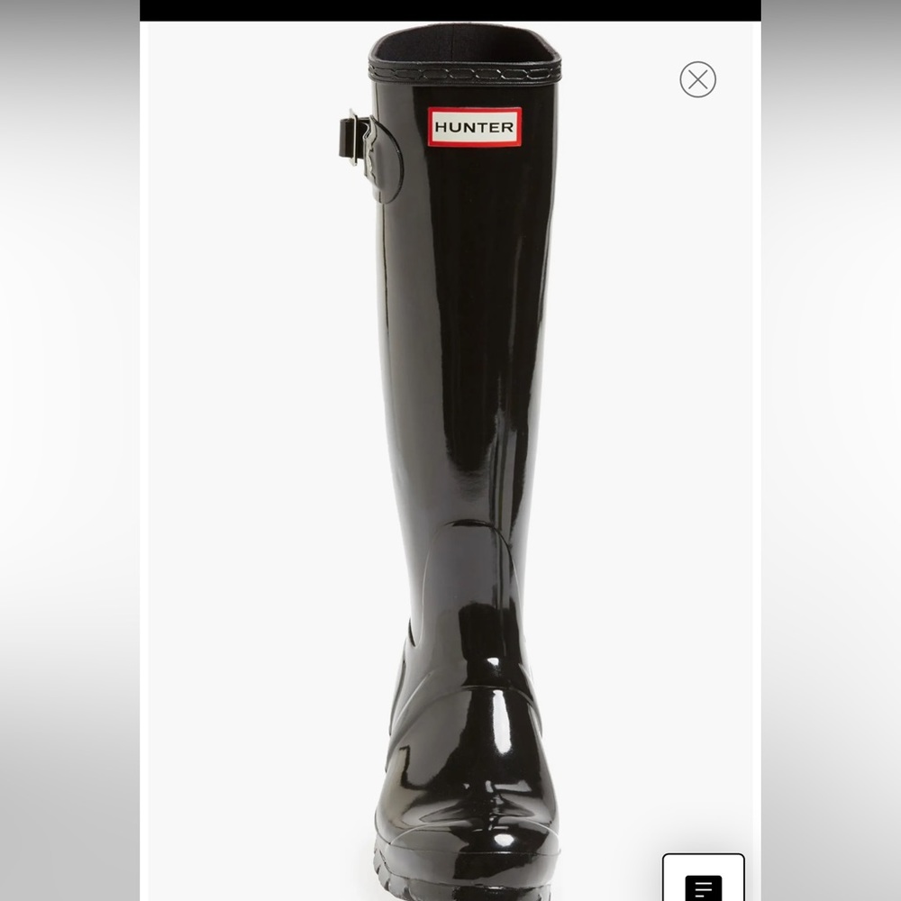 Hunter Boots Tall Glossy Black Size 9 - Picture 2 of 13
